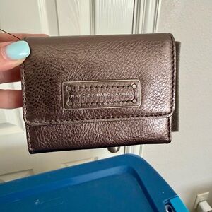 Marc by Marc Jacobs Gunmetal Metallic Leather Wallet Style M0002446